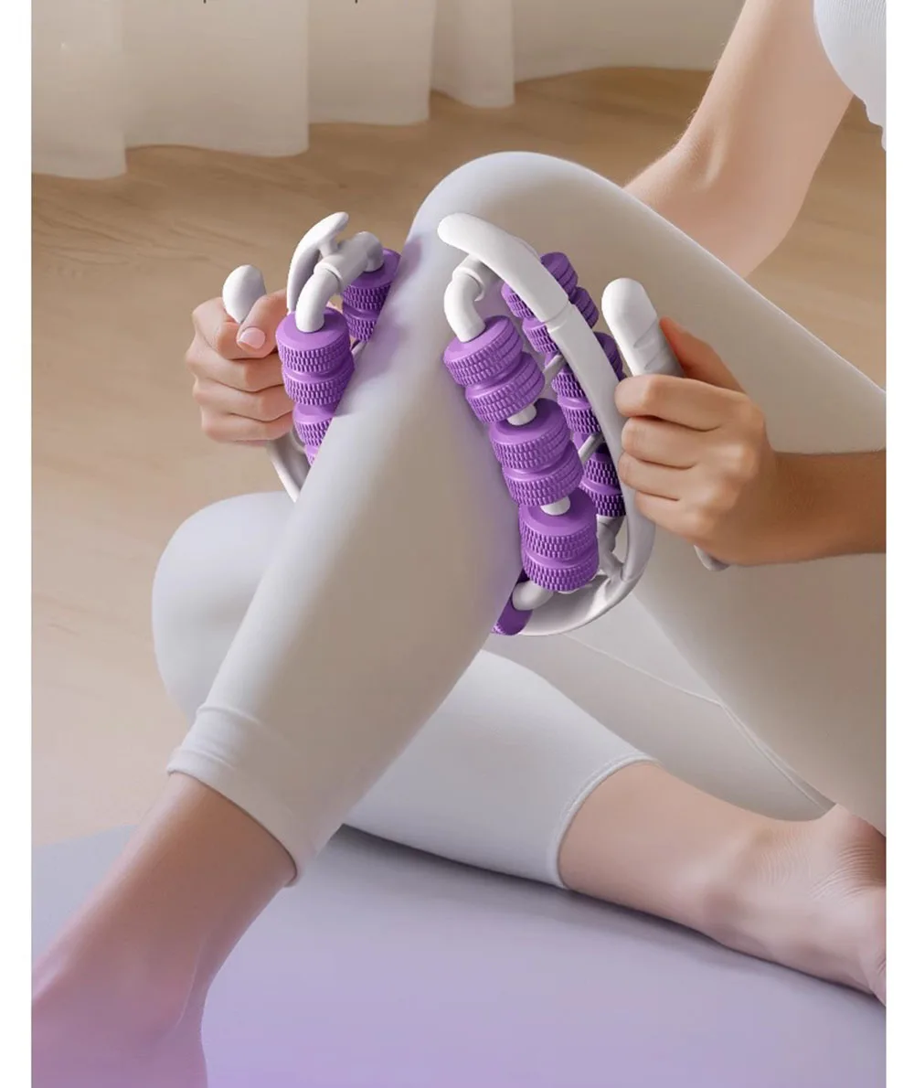 Newest 28 Wheels Six-Axis Floating-Point Annular Leg Clamp Massager Flexible Ring Arm Neck Slimming Roller Massage for Body
