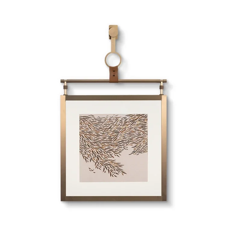 Metal Frame Hotel Artwork Customized Restaurant Wall Decoration Interior Design Home 3D Texture Printing Painting
