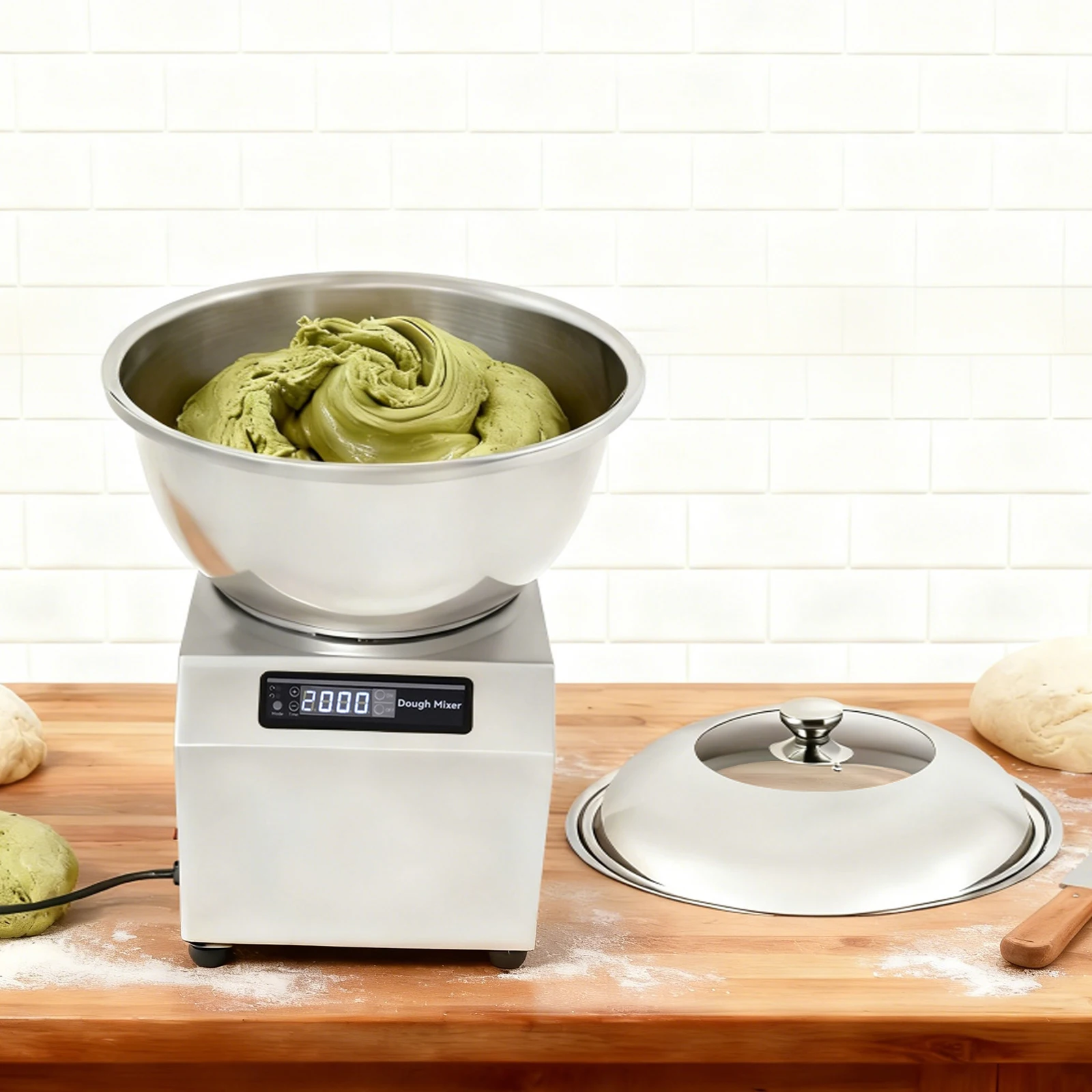 

Multi-functional Dough Mixing Machine Metal&Glass Material Ideal Practical Gift For Baking Enthusiasts Commercial Home Use