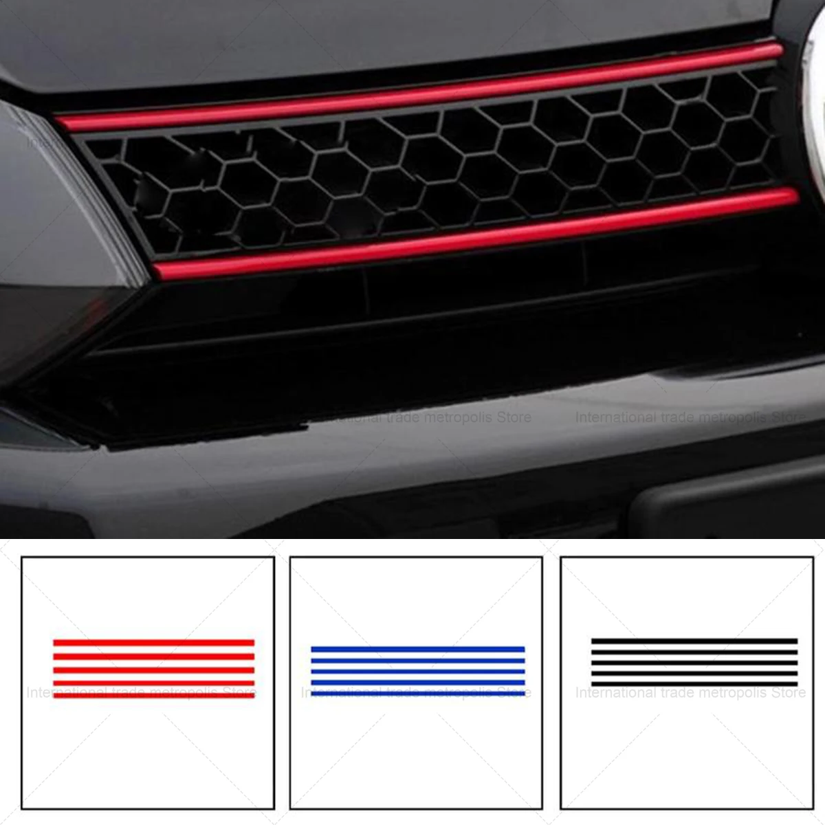 1 Set Reflective Car Strips Sticker Front Hood Grill Decals Waterproof Automobile Decoration Car Stickers For Vw Golf 6 7 Tiguan