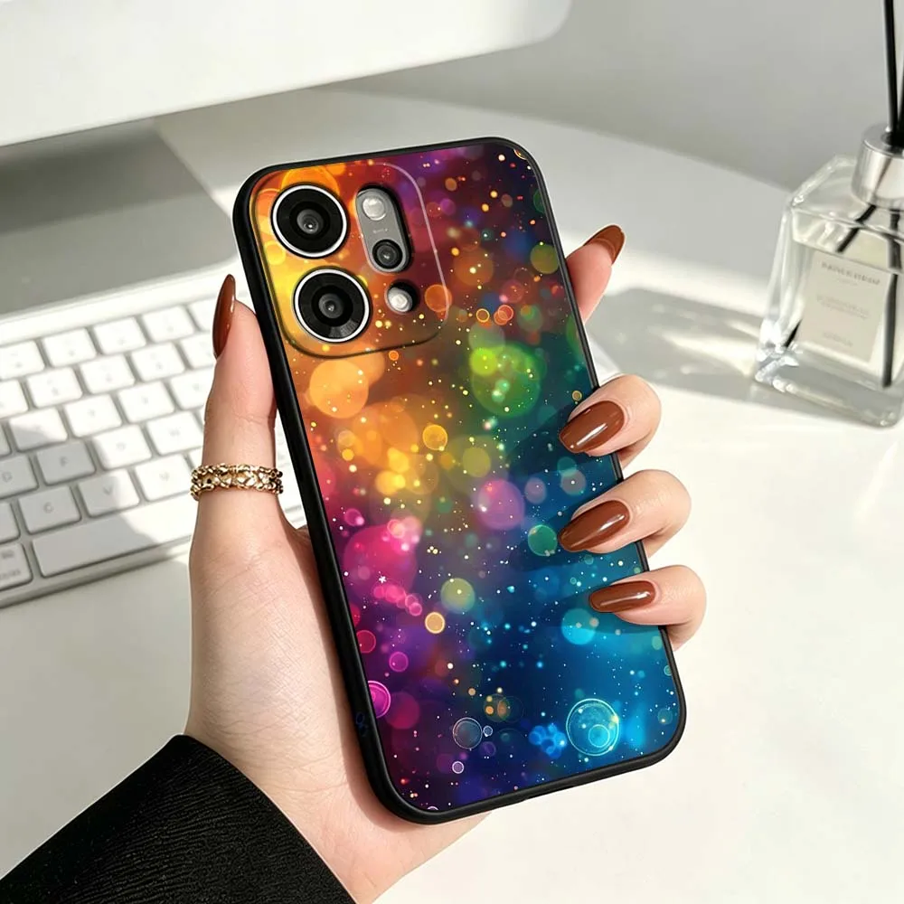 Light Art Patterns For OPPO Reno 15 14 13 12 11 10 9 8 F FS Lite Plus Pro 4G 5G Black Phone Case Cover