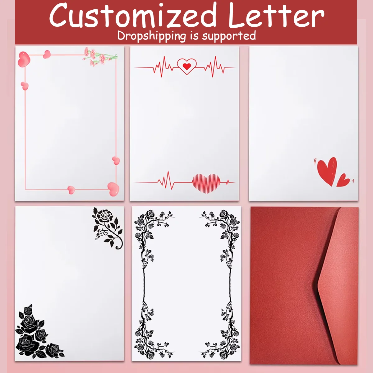 رسالة أظرف مخصصة ذاتية الصنع ، تخصيص رسالة عيد الحب ، رسائل نعمة الصديق ، طباعة وثائق الشركة ، رسالة بريد