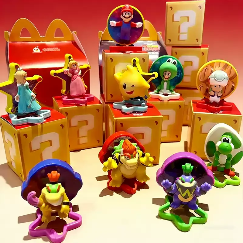 McDonald's 2026 Último Estilo Happy Meal Super Juguete Coleccionable Yoshi Luigi Toad Princesa Peach Bowser Figura Colgante