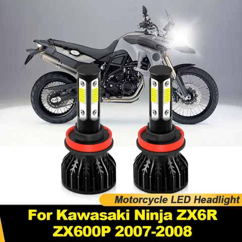 H11 LED Headlights 20000LM 120W 3570 CSP Motorcycle Light 6000K White CANBUS Bulbs For Kawasaki Ninja ZX6R ZX600P 2007 2008