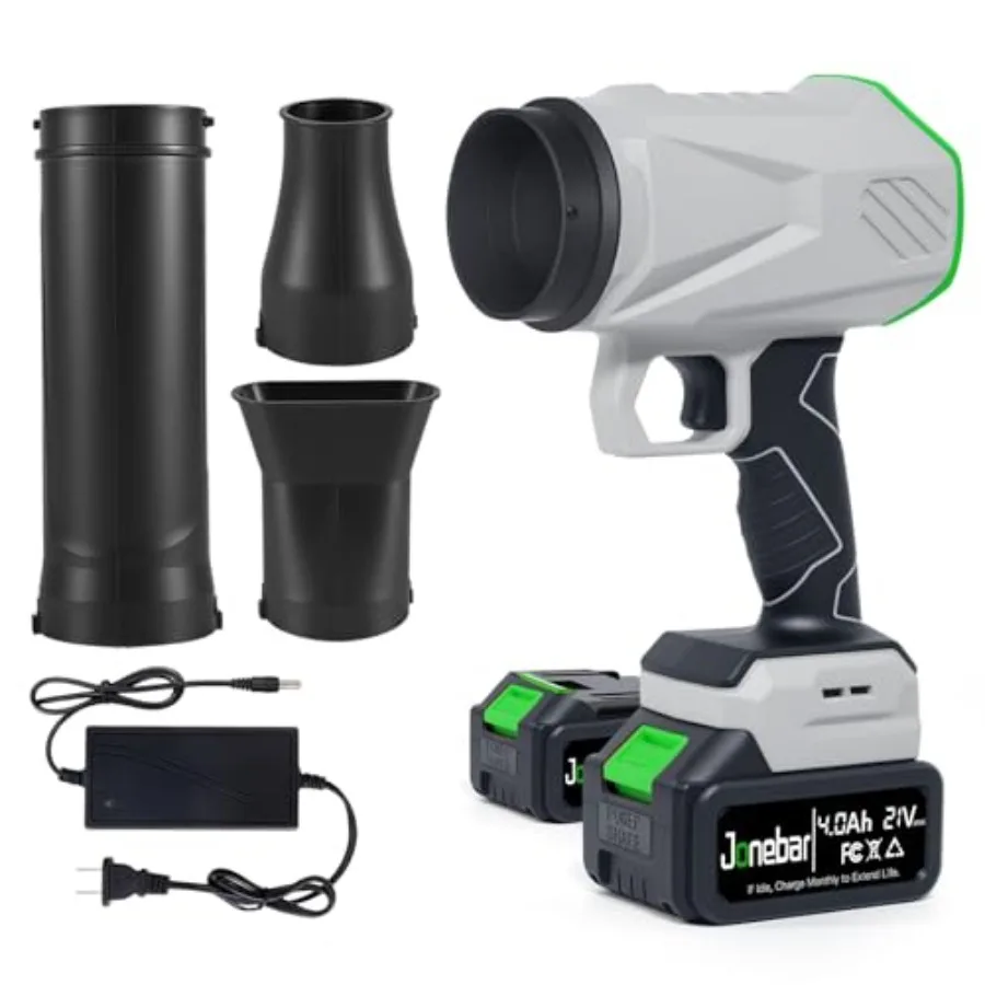 

Беспроводная электрическая воздуходувка для листьев с аккумулятором и зарядным устройством 21В 4.0Ач, легкая ручная мини-турбовоздуходувка