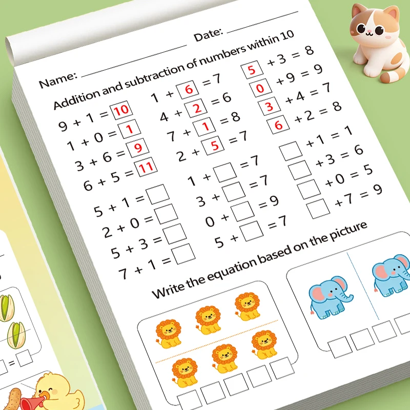 0-20 Addition Subtraction Math Workbook for Children, Preschool Homeschool Early Arithmetic Training Practice Book,Perfect Gift
