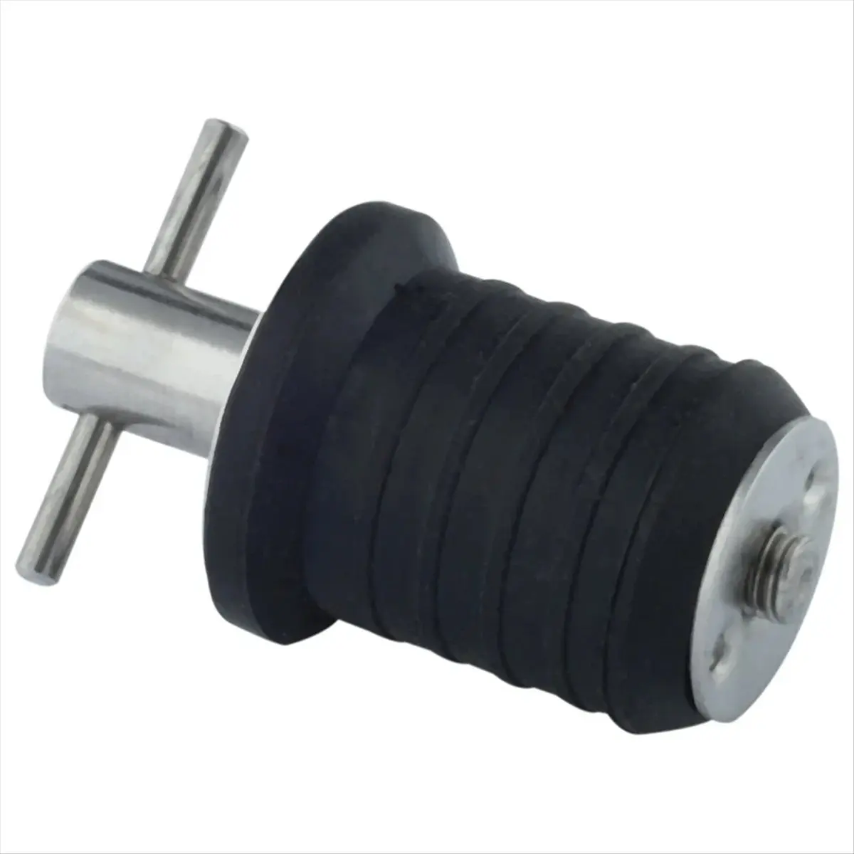 2pcs Stainless Steel 304 and Rubber T-Handle Twist Type Drain Plug for 1in 25MM Drain Hole on Marine Boat Yacht Transom