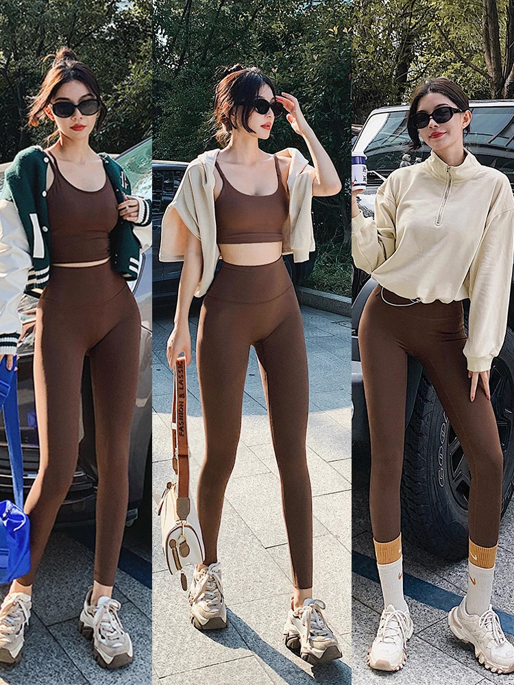 Women's Naked Feeling Fitness Leggings Soft Workout Yoga Pants Breathable Cycling Leggings Sports Stretchy Fitness Yoga Pants