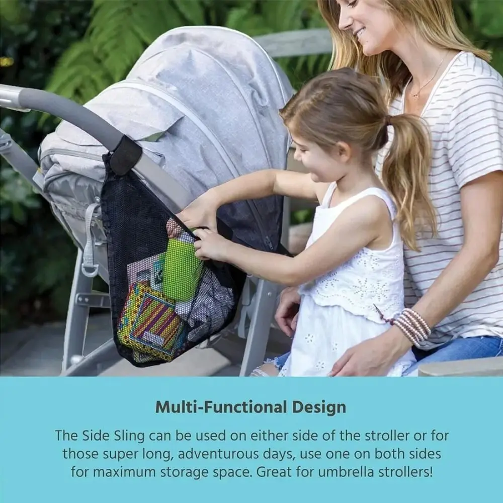 Large Capacity Stroller Side Sling Breathable Mesh Universal Stroller Storage Caddy Side Mesh Mesh Storage Bag
