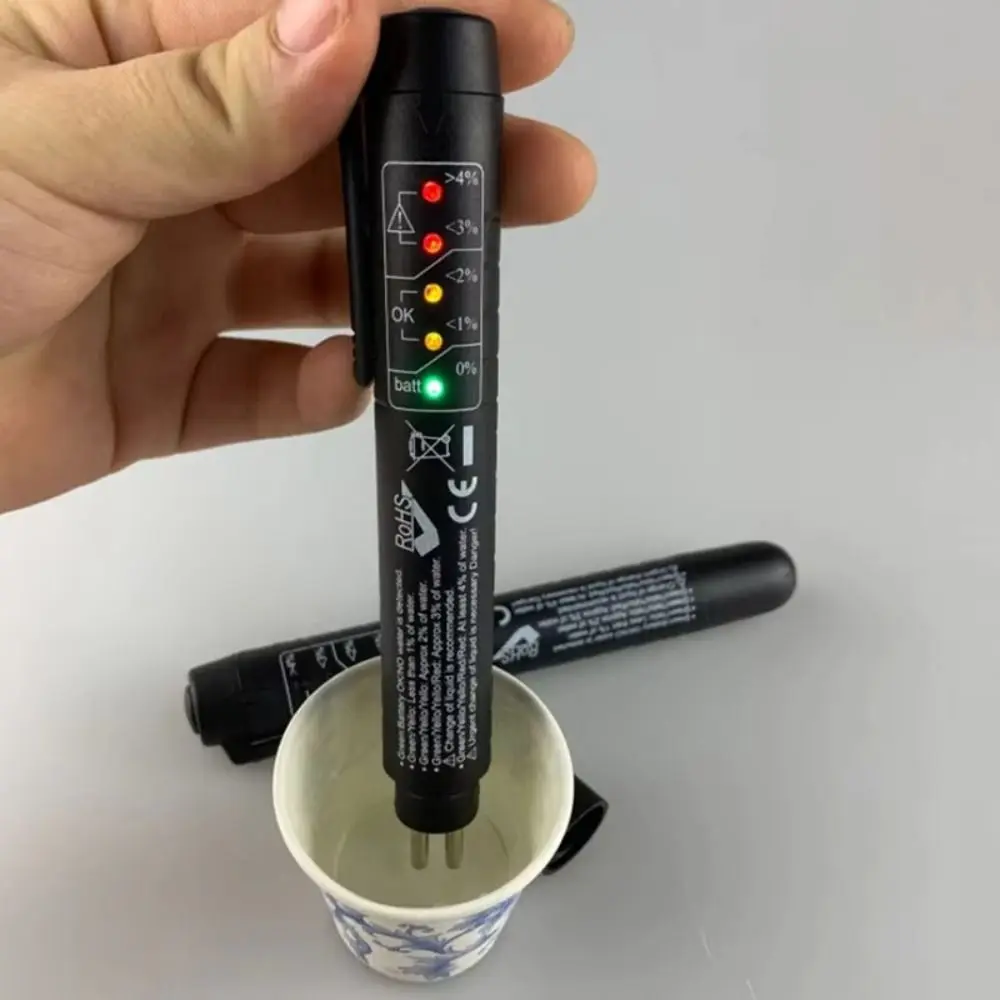 LED Indicator Brake Fluid Tester LED Display Digital Tester Oil Quality Diagnostic Tool Accurate 5 LED Lights Liquid Testing Pen