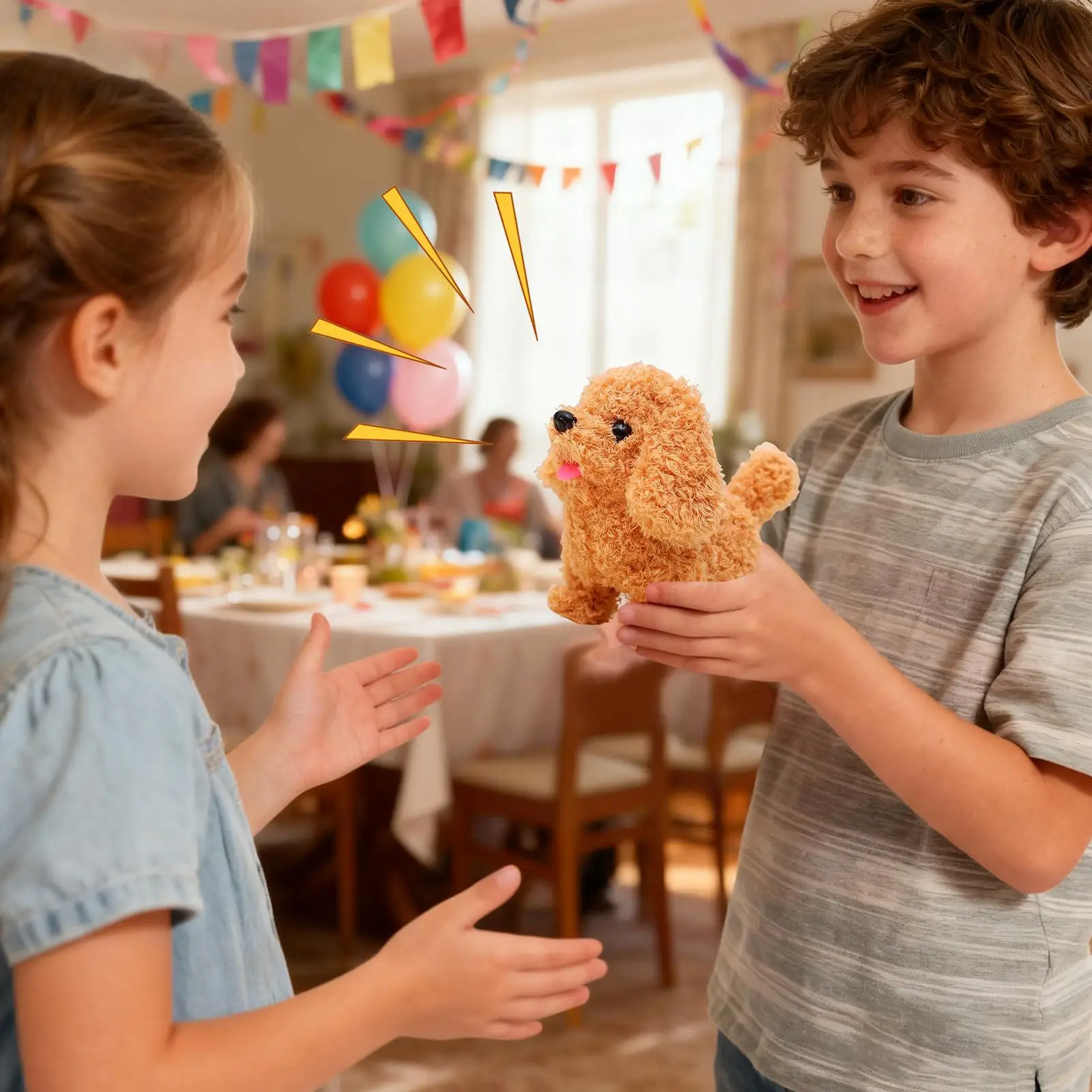 Juguetes de peluche de cachorros de simulación eléctrica de 18CM, Robot interactivo para perros que camina, cola de ladrando, juguete para niños, regalo de cumpleaños y Navidad