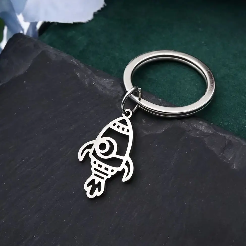 Chandler Cool Rocket Keychain Pendants Unique Present for Men Women Hollow Shapes Intricate Details Durable Material
