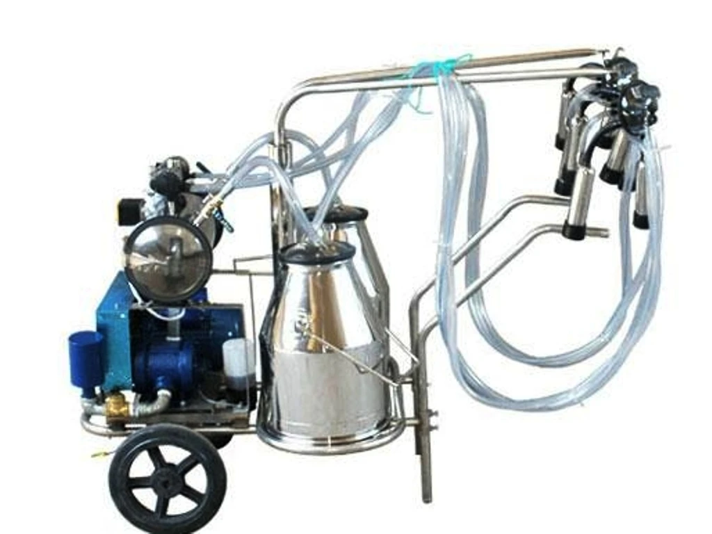 High Quality Stainless Steel Double-Bucket Electric Cow Milking Machine Portable Easy-to-Operate New Mobile Dairy Farm Sheep