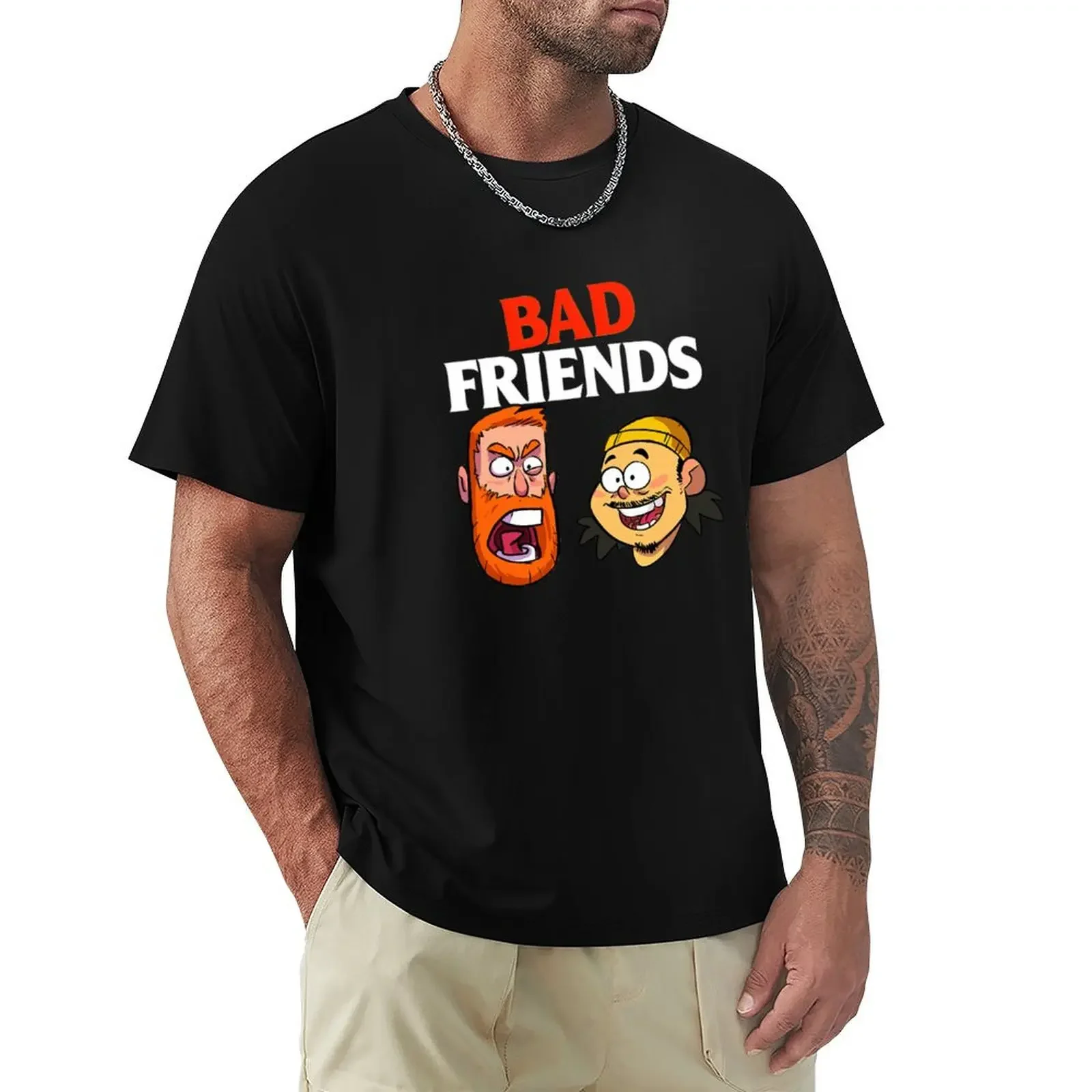 Bad Friends Podcast Merch T-shirt Aesthetic clothing vintage mens cotton t shirts