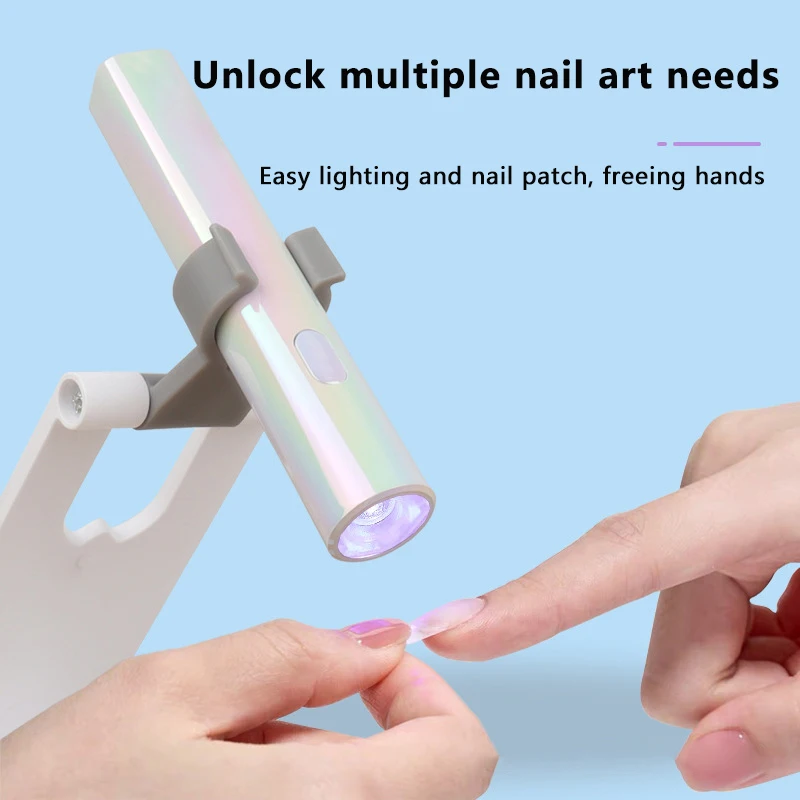 Nail Art Light Lamp Holder, máquina do secador de unhas, Fototerapia Lâmpada Bracket, Rotatable e dobrável Metal Pen, UV Light Lamp Holder, 1Pc