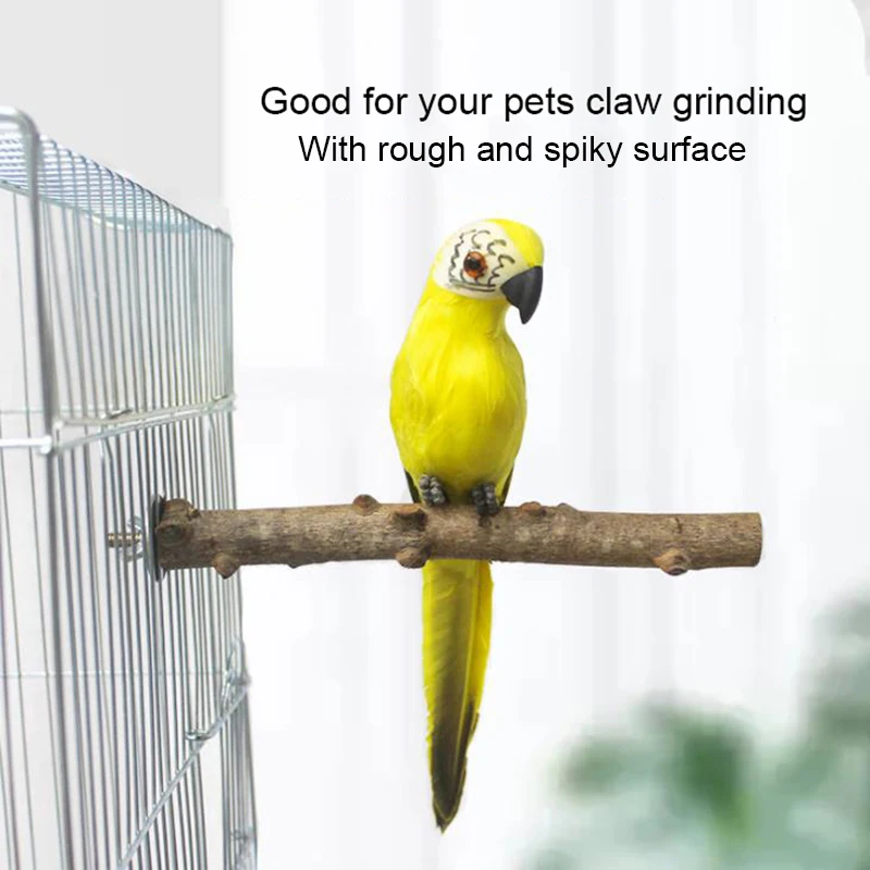 Spiky Natural Wood Pet Parrot Raw Wood Fork Tree Branch Stand Rack Squirrel Bird Hamster Branch Perches Chew Bite Toys Stick