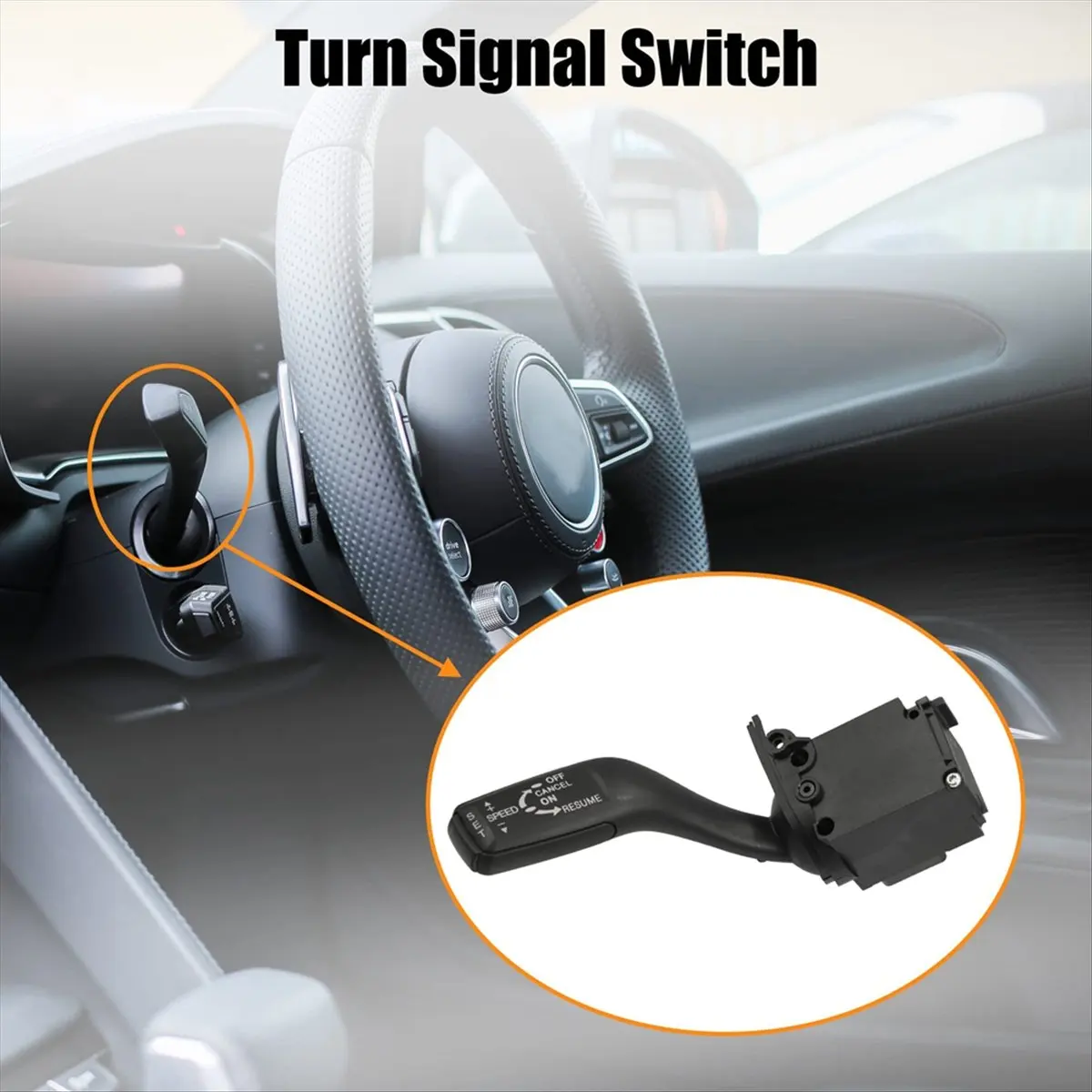 #12O Turn signal switch,Cruise Control Switch for Audi A4 B6 B7 2000-2009 8E0953521D MSW003 (Black)