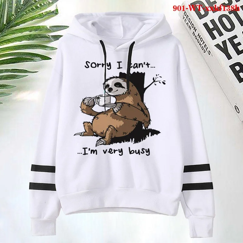 

Women Sloth Hoodies Long Sleeve Sweatshirts Autumn Winter Loose Pullovers for Girls Plus Size