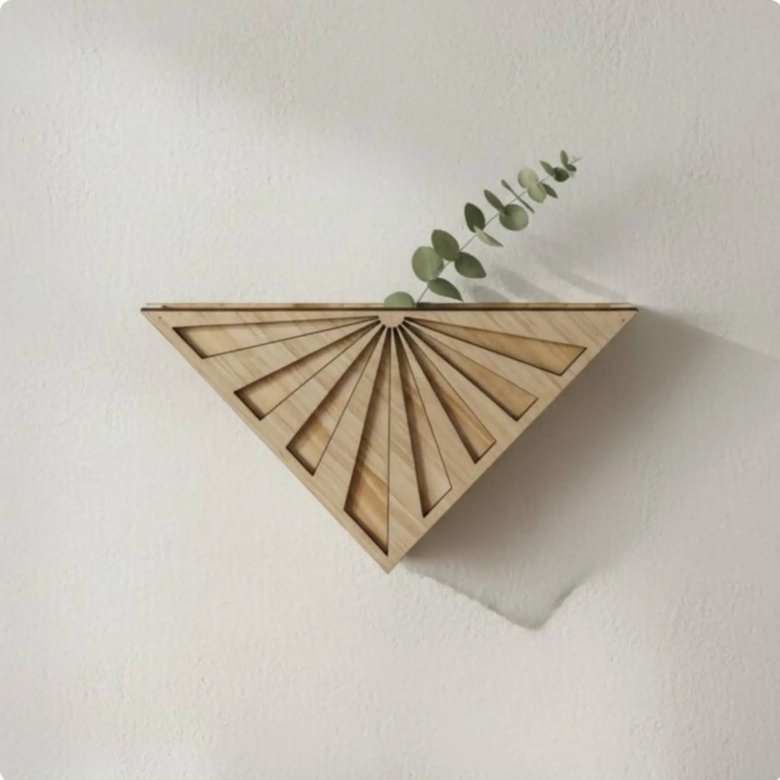 Triangle Wall Planter Creative Decor Geometric Wall Vase Wooden Cactus Planter House Decoration for Entryway