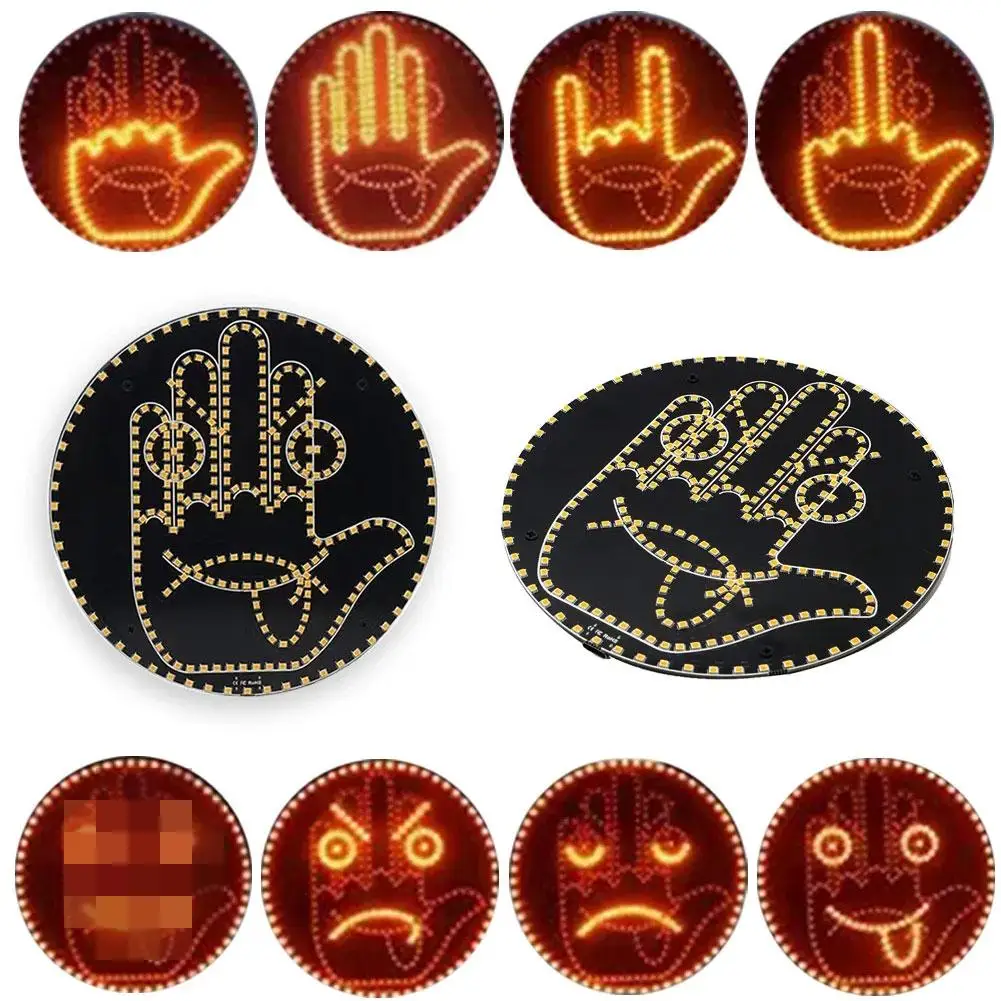 Middle Finger Light Gesture LED light Hand LED Car Finger UP Back Window Funny Sticker Car LED Hand for Car - Image 5