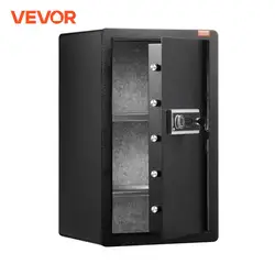 VEVOR Single Door 4.0 cu.ft Safe Box with Key Lock Password & Fingerprint Safe Lock Box with Fireproof Bag Key Rack & LED Light