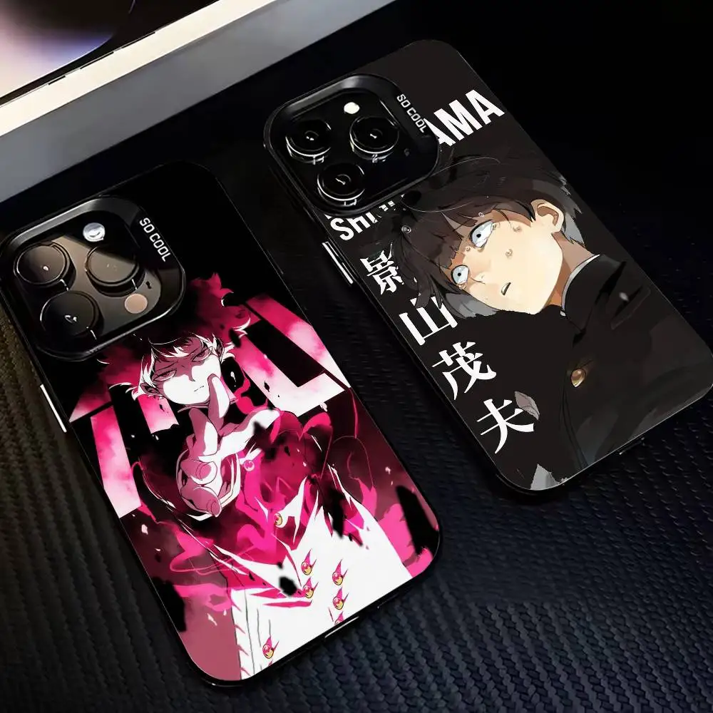 

Mob P-Psycho 100 Shigeo K-Kageyama Phone Case For iPhone 17,16,15,14,13,12,11 Plus,Pro Max,XS,Colored Silver Plated Inside Cover