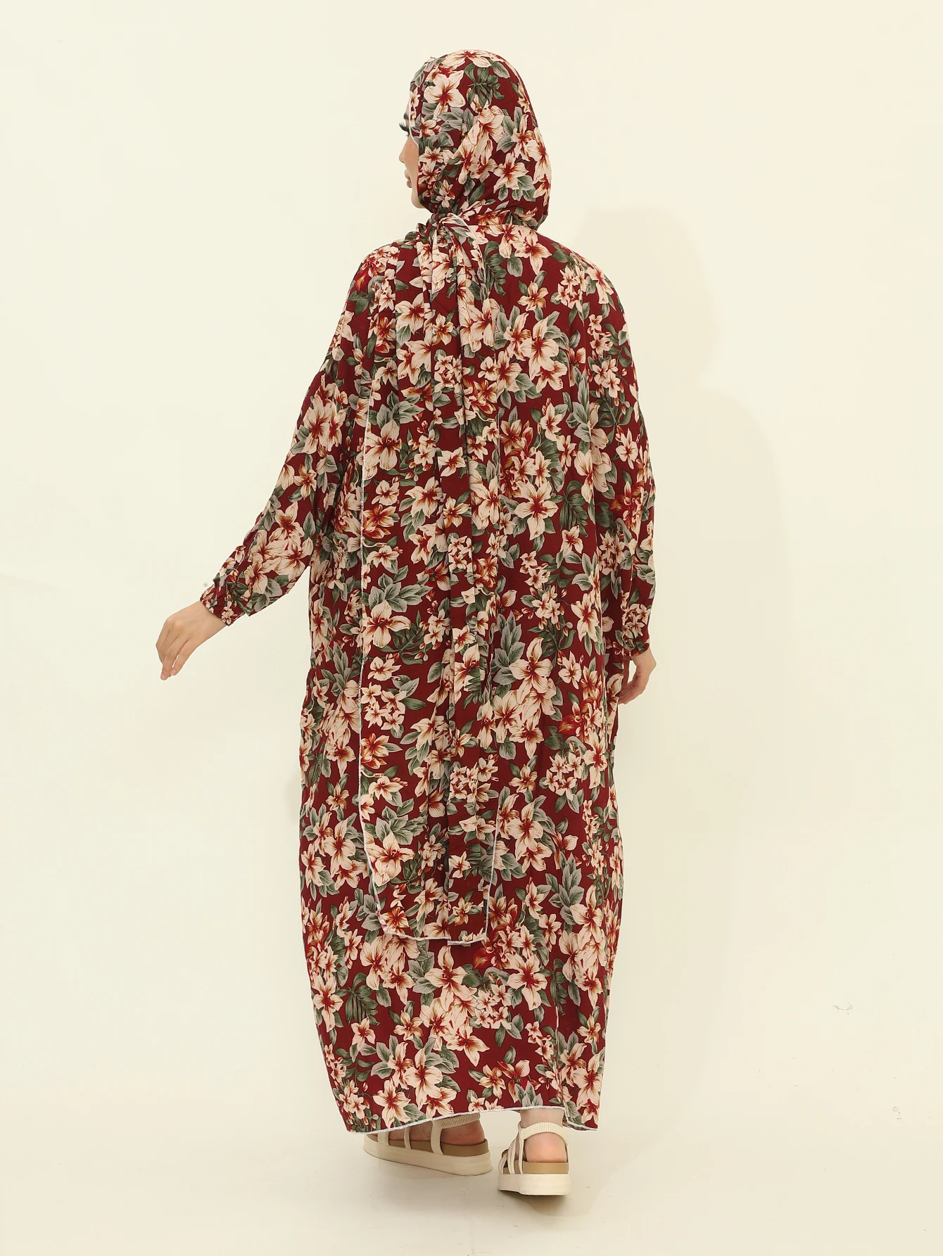 Muslim Ramadan EidTraditional Prayer Garment Womens Kaftan Turkey-African Hooded Abaya Suits Hijab Skirts Islam Tops Bottom