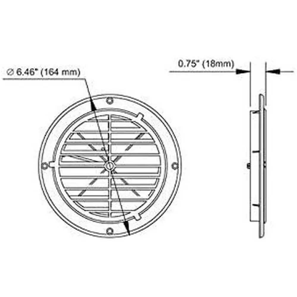 6.5 inches Round Ventilation Cover for RVs, caravans, yachts, and various other ventilation needs.