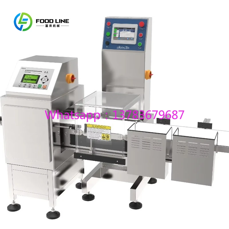 Customized Dynamic 0.1g Accuracy Checkweigher Touch Screen Display Combined Stainless Metal Detector for Food Packaging Line