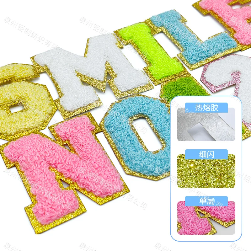 Alphabet Embroidery Patches for Clothing, Pink Letter Patches, Ironing Appliques, Child, Women Clothes, DIY Name Badges