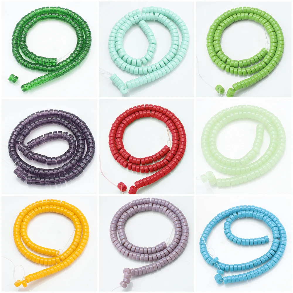 110pcs/lot 3x6mm Flat Round Lampwork Beads Czech Glass Beads For Diy Jewelry Making Necklace Bracelet Handmade Garment Decor