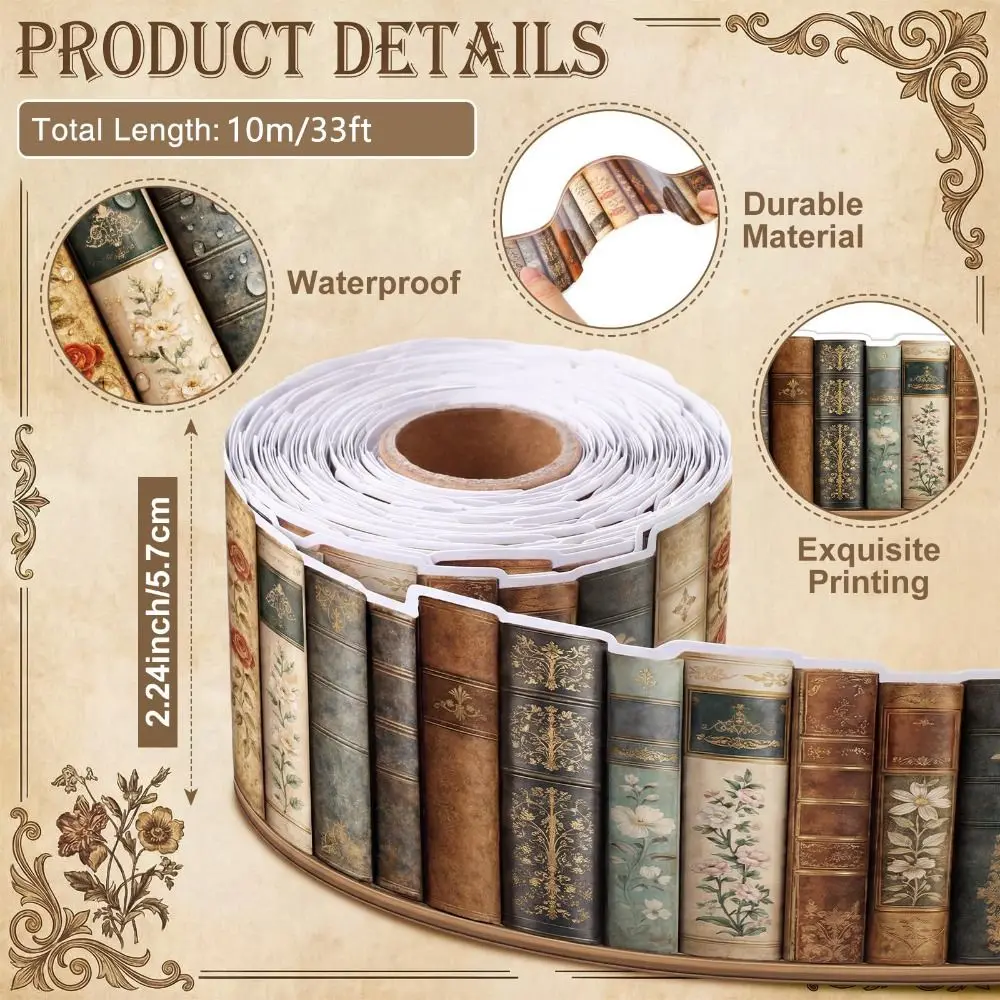 Self Adhesive Blackboard Border Sticker 10m/roll Waterproof Classroom Border Sticker Flower Cartoon Print Bulletin Board Trim