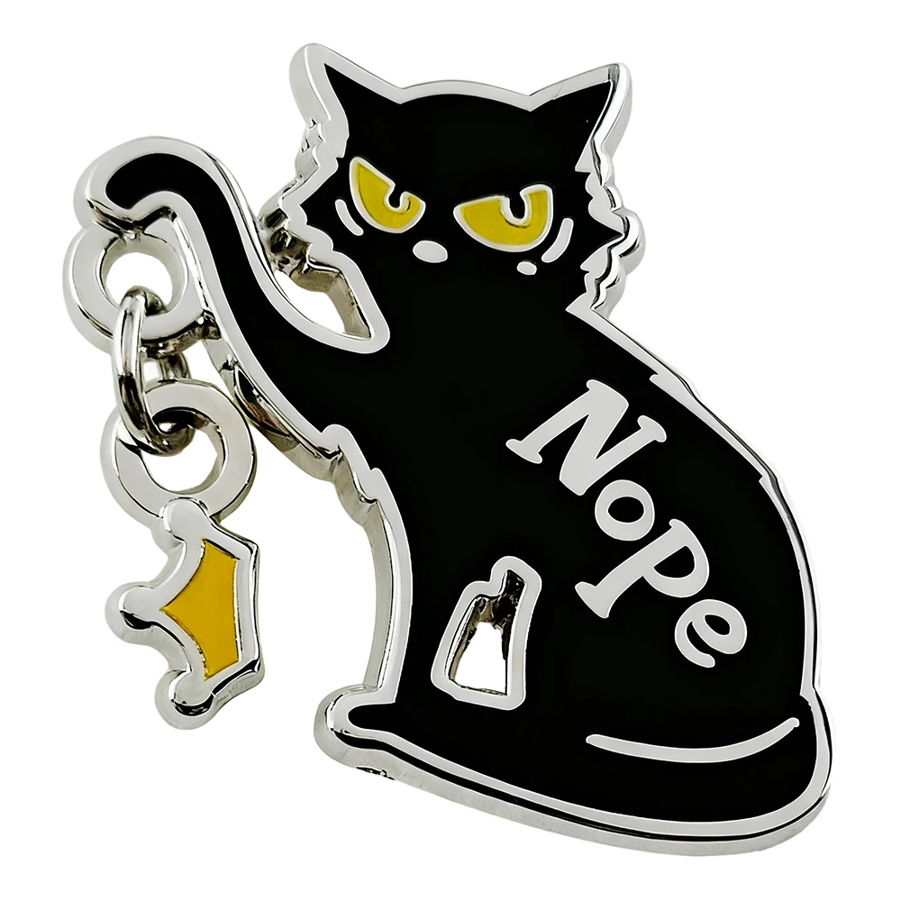 Nope Cat Throws Crown Enamel Pin Cute Proud Playful Black Cat Badge Anti-Trump Protest Brooch Patriotic Jewelry Decorative