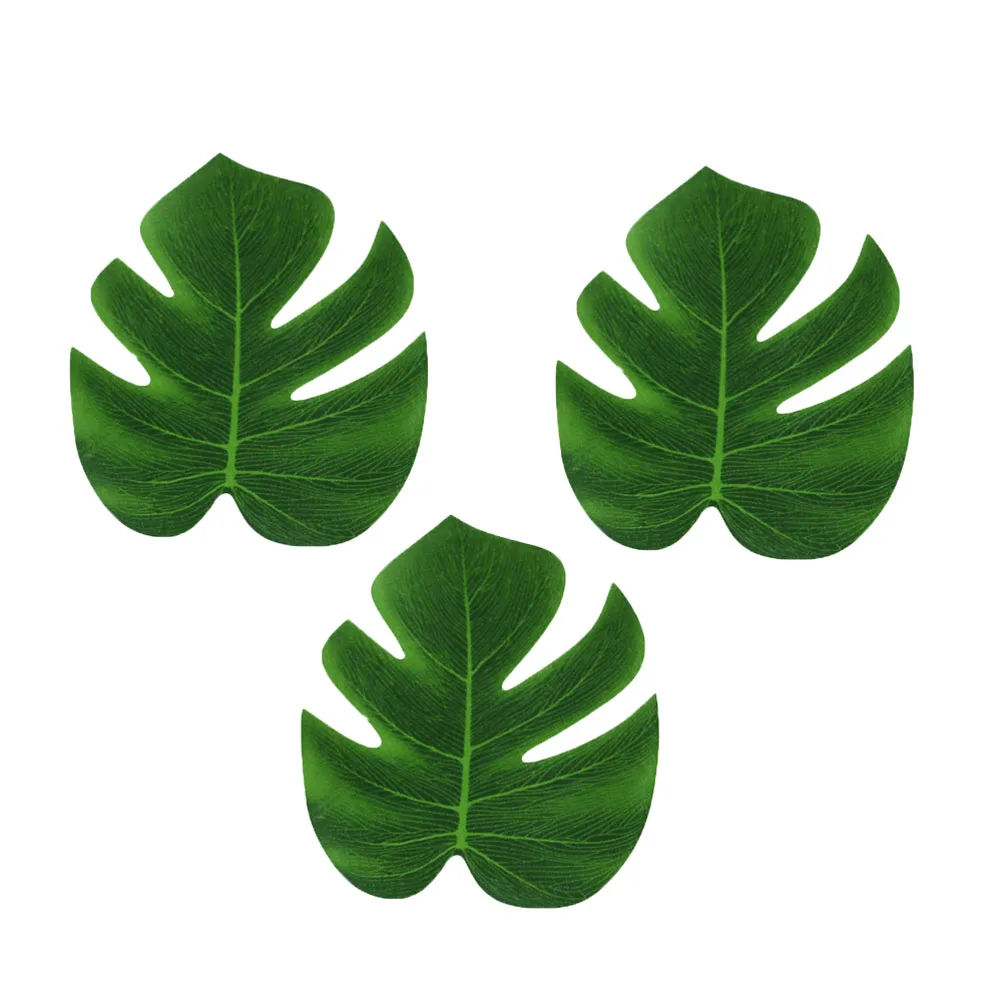 

53pcs Hawaiian Party Table Skirt Desk Skirt with Simulation Monstera for Luau Party Decoration (Set 1)