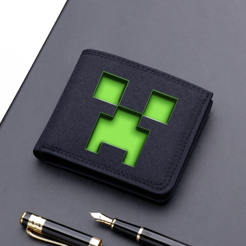 Portefeuille carré en nylon artisanal à thème de jeu, imprimé anime, pochette portable pour cartes d'identité et argent, cadeaux d'anniversaire très demandés