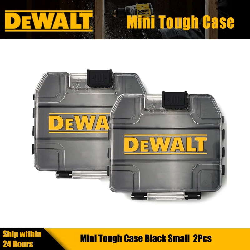 DEWALT TSTAK Mini Tough Tool Case Black Small 2PCS Multifunctional Stackable Hard Shell Parts Storage Box