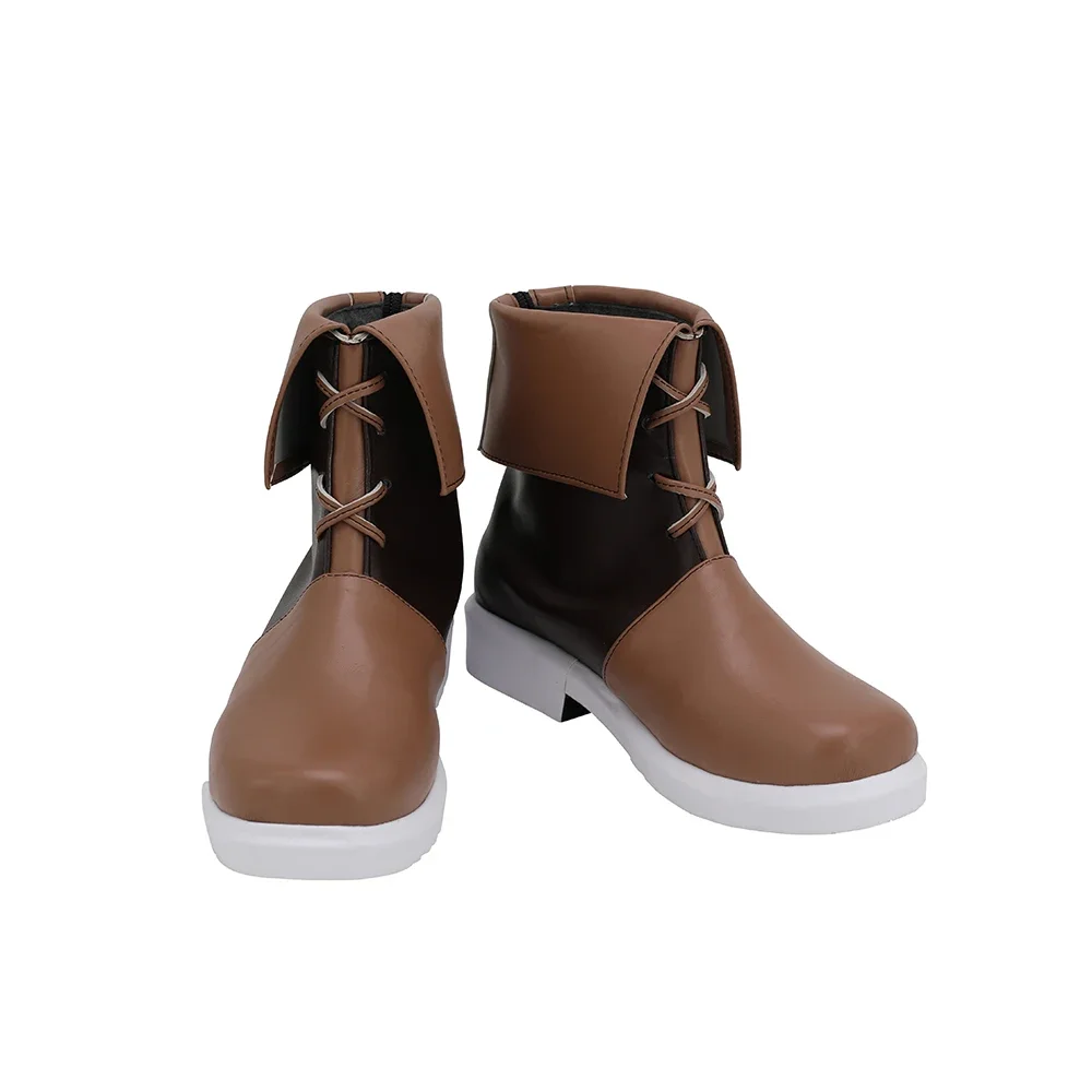 Arknights Fang Cosplay Boots Brown Shoes Custom Made Any Size (4)
