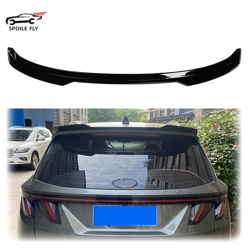 

High Quality ABS Plastic Rear Roof Wing Spoiler Glossy Black For Hyundai Tucson L 2021 2022 2023 2024