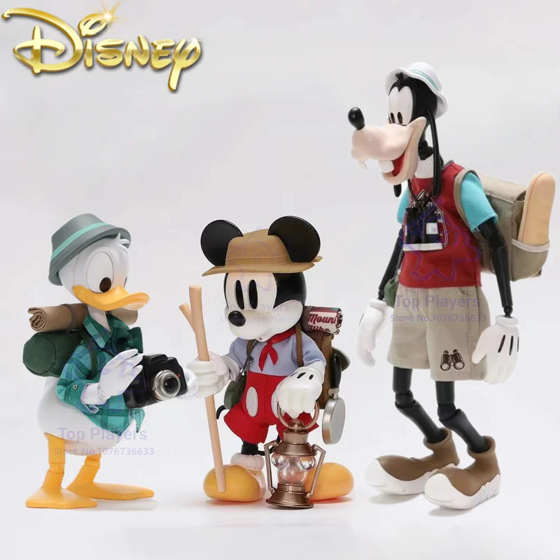 

Disney City Escape Plan Camping Figure Donald Duck Goofy Mickey Model Pvc Statue Movable Joint Model Doll Toys Collection Gift