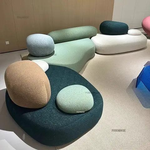 Designer Pebble Living Room Sofas Module Combination Armrest Sofa Home Multicolor Sofa Bed Recliner Nordic Living Room Furniture