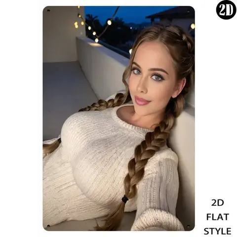 Vintage Metal Wall Art Sign 8x12 Inch Retro Woman Nordic Decor for Bedroom Living Room