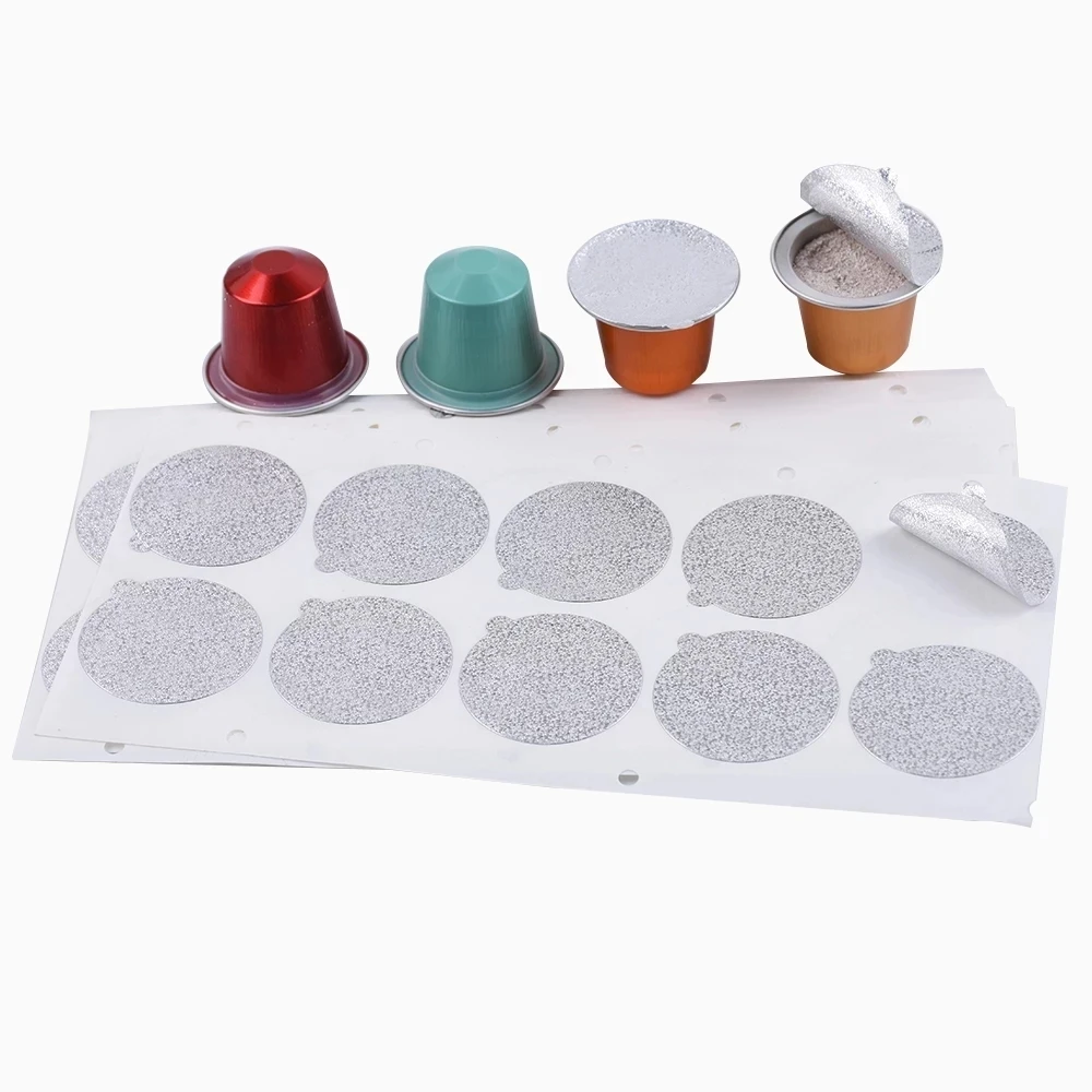 100pcs Refillable Coffee Capsule Cup For Nespresso Machine Disposable Pods Aluminum Foil Coffee Capsules With Lids Cafe Supplies