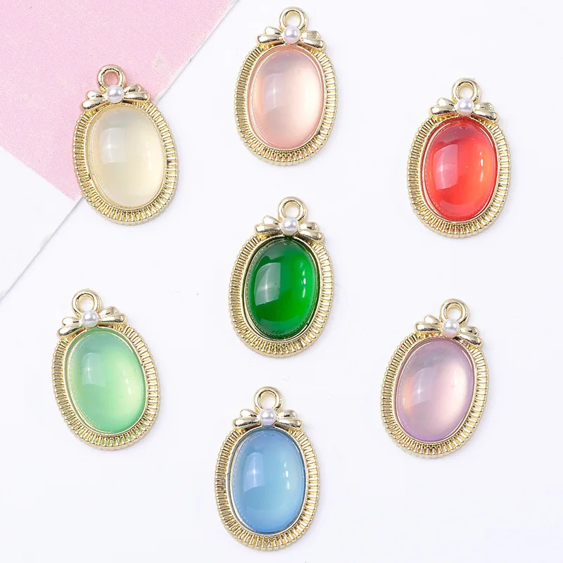 

100Pcs sets transparent jelly series DIY earrings fringed accessories fashionable and exquisite oval pendant spot