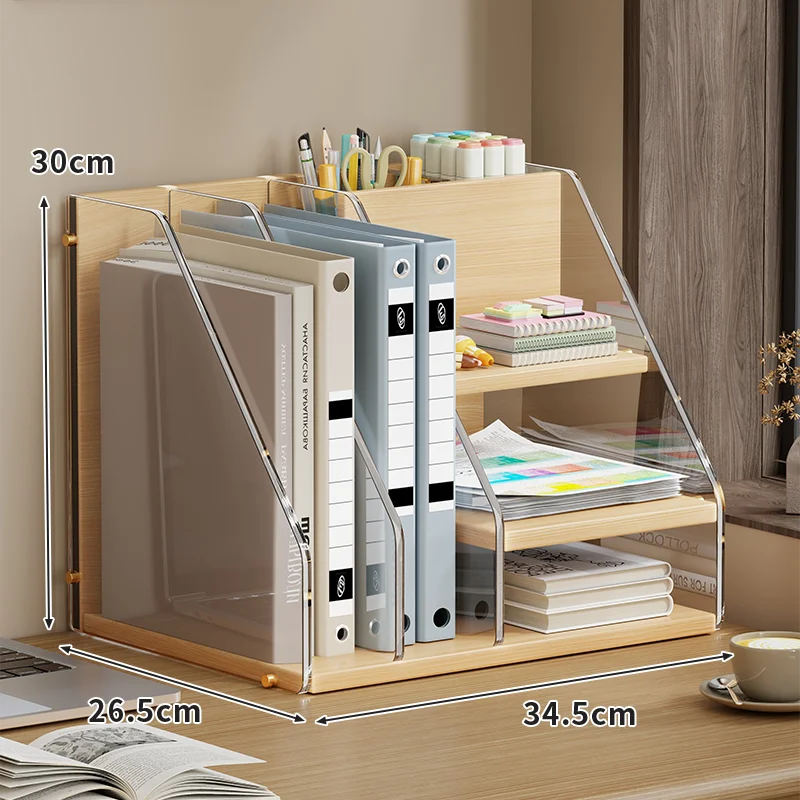 Multifunctional Desktop Organizer Set - Space-Saving Workspace File Holder And Document Shelf for Office Organization
