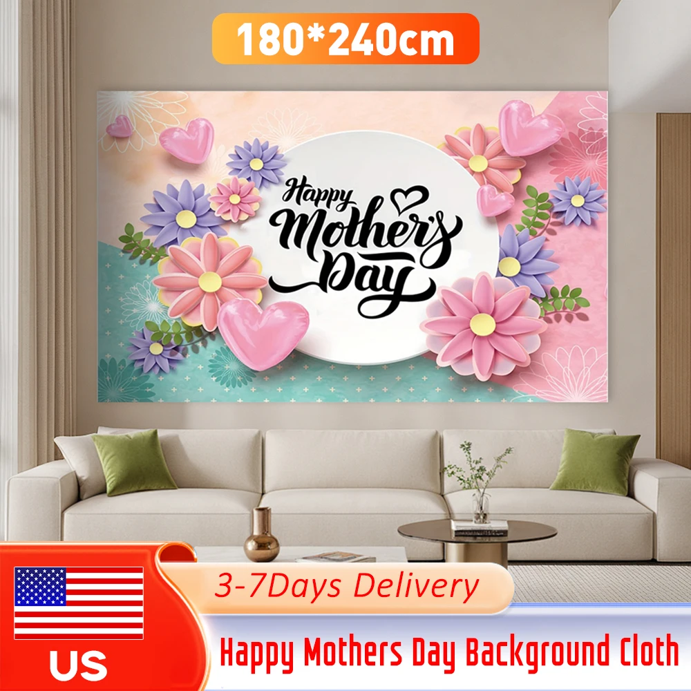 

Фон для фотосъемки на День матери 5.9x7.9 футов, премиум-полиэстер, с прошитыми краями, яркие цвета, устойчивый к выцветанию