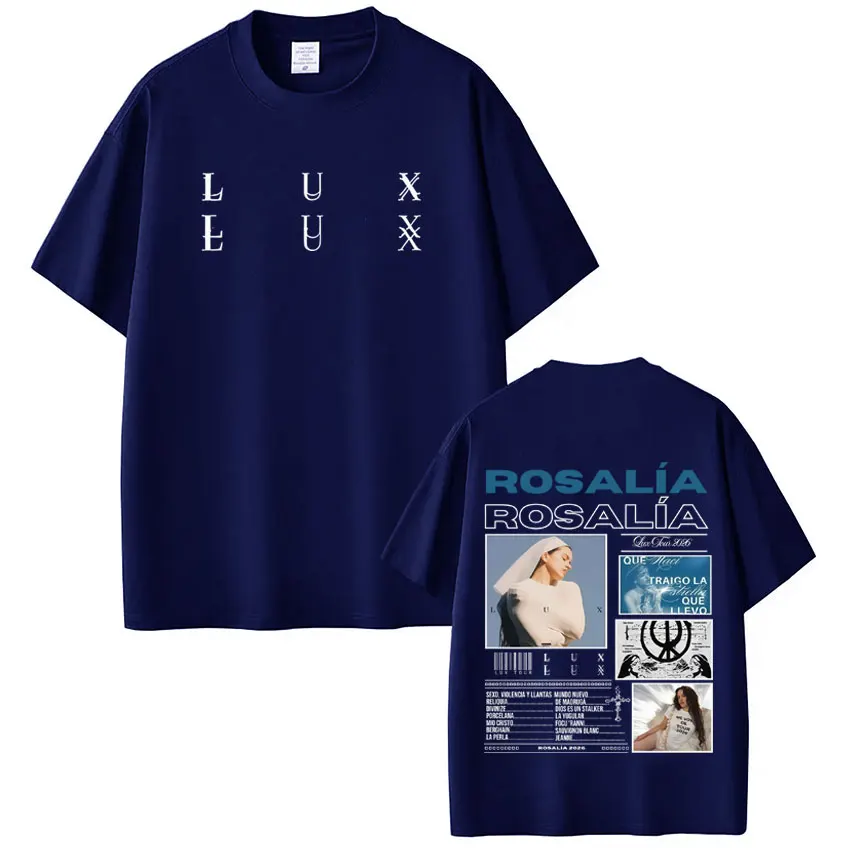 Singer Lux Rosalia Album 2026 Tour Print T-Shirt für Herren und Damen, modisches T-Shirt, kurzärmelig, lässig, Baumwolle, ästhetisch, trendige T-Shirts – Detail 4