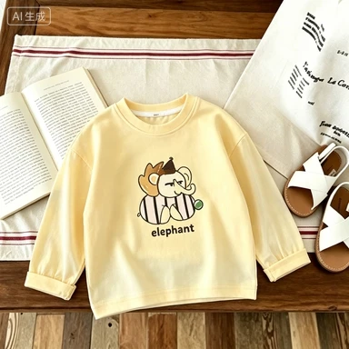 Long Sleeve Sweatshirts Spring/fall Simple Casual Hoodies For Boys And Girls Lovely Round Neck Pullovers Baby Trendy Clothes