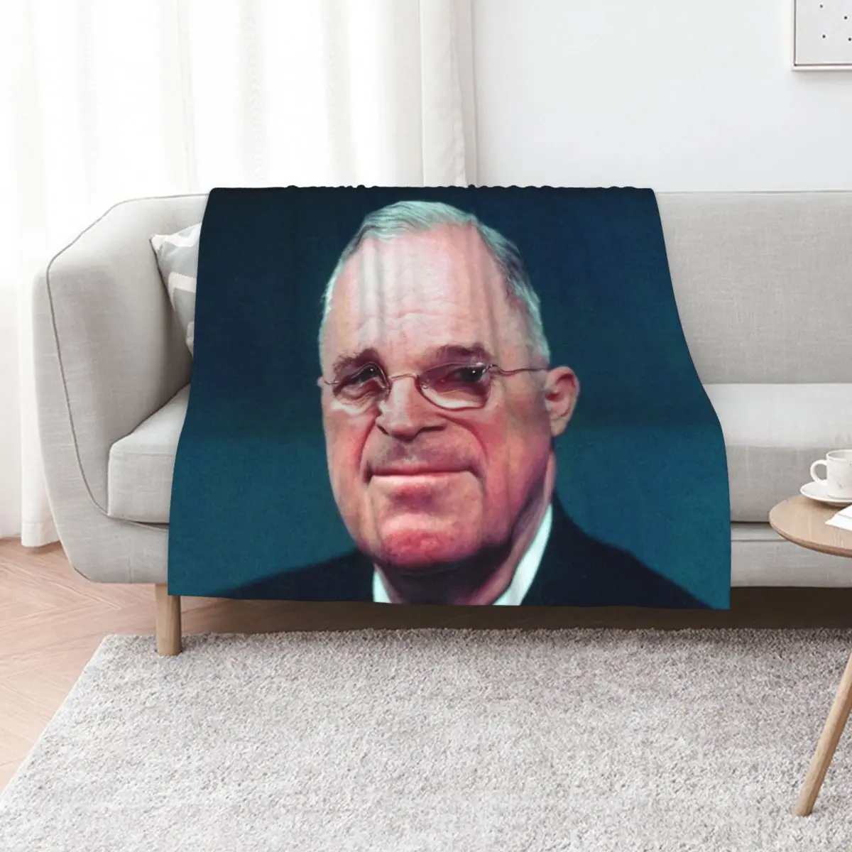 

President Harry Truman Portrait Throw Blanket Luxury Retros blankets ands Bed Blankets
