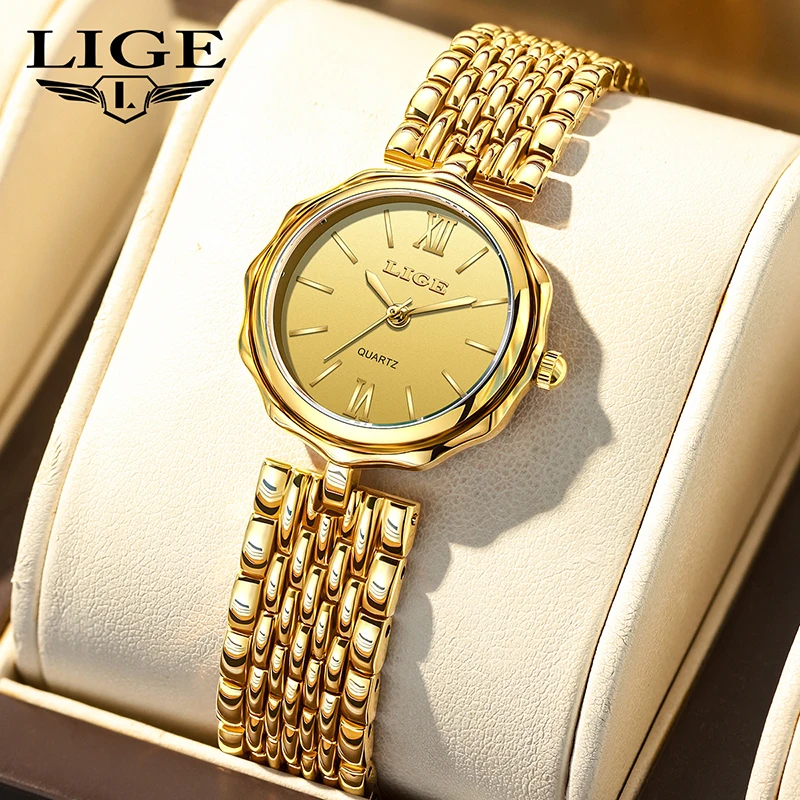 

Reloj LIGE элегантные женские часы модные роскошные женские часы круглый ремешок из нержавеющей стали для женщин Relogio Feminino + коробка
