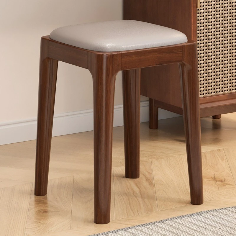 

Household stackable soft bag benches, solid wood stools, living room wood low stools